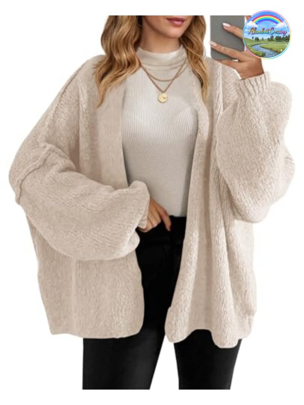 Oversized Open Front Chunky Knit Cardigan Sweater